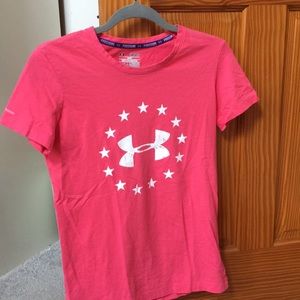 Under armor fitted pink shirt